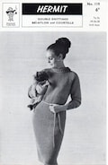 Vintage womens dress knitting pattern pdf ladies dress turtle neck retro dress 34-38" DK light worsted 8 ply instant download