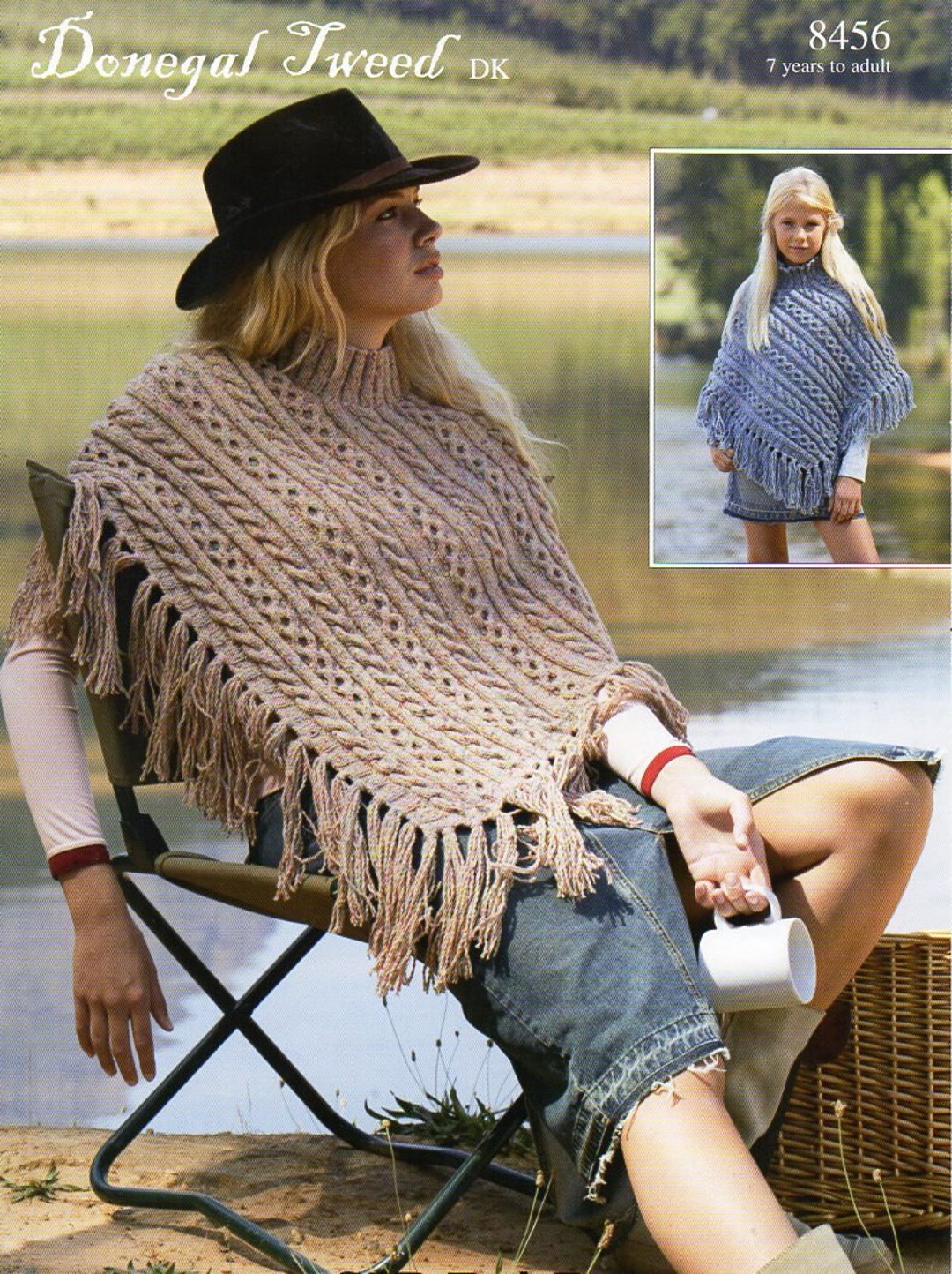 Womens Aran Poncho Knitting Pattern Pdf Ladies Cable Poncho Girls