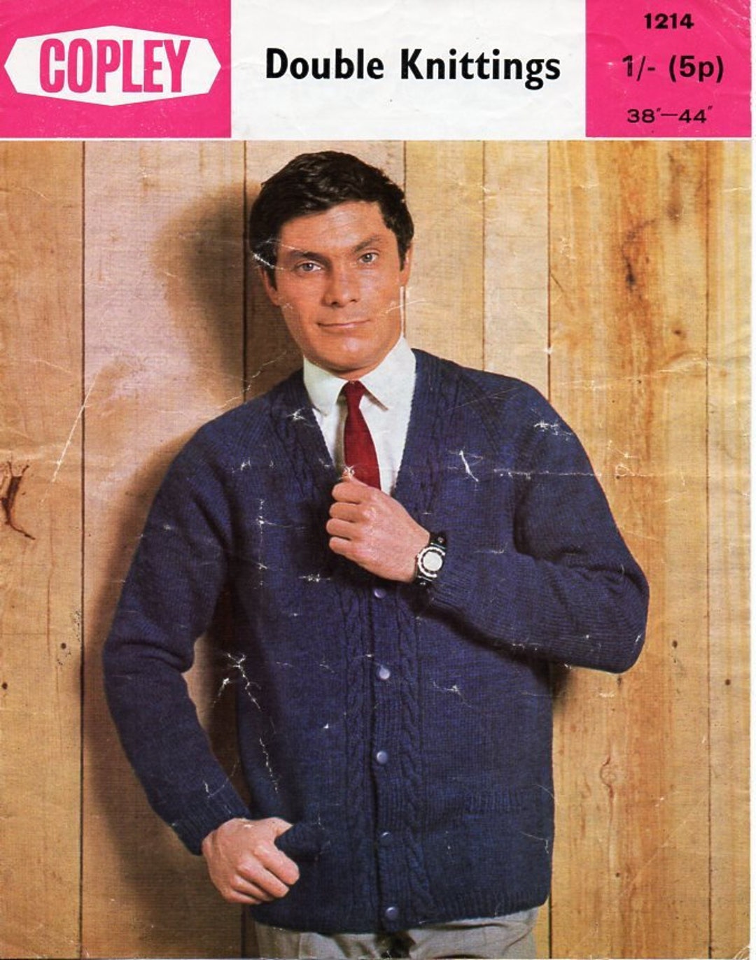 Vintage Mens Cardigan Knitting Pattern Pdf Mens Cable Border Etsy UK