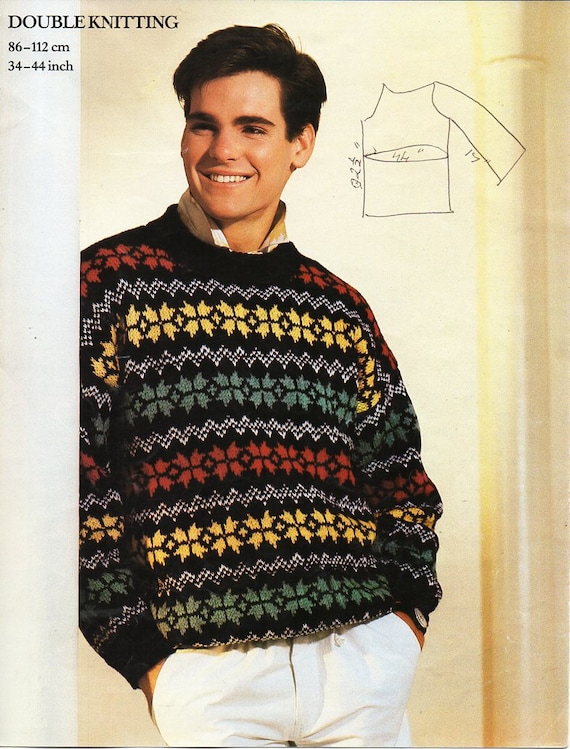 Mens Fair Isle Sweater Knitting Pattern 