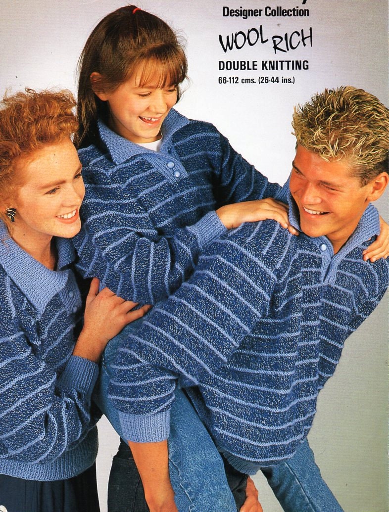 womens mens childrens polo shirt knitting pattern PDF DK Etsy