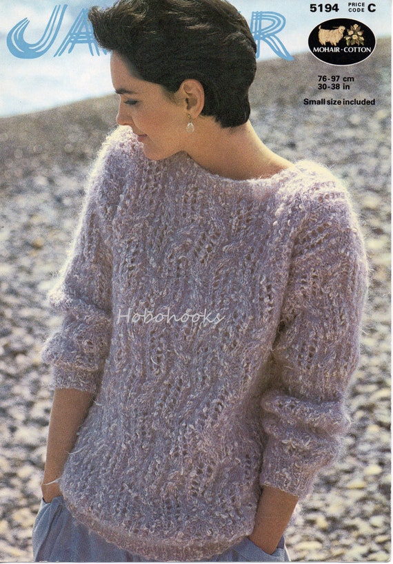Ladies Lacy Chunky Mohair Sweater 30 to 