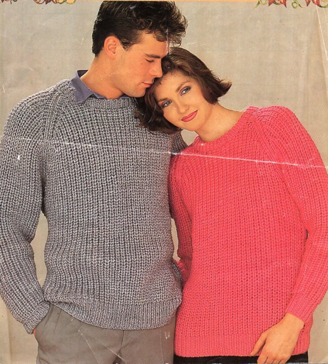 Womens Mens Fishermans Rib Sweater Knitting Pattern Pdf Ladies Round