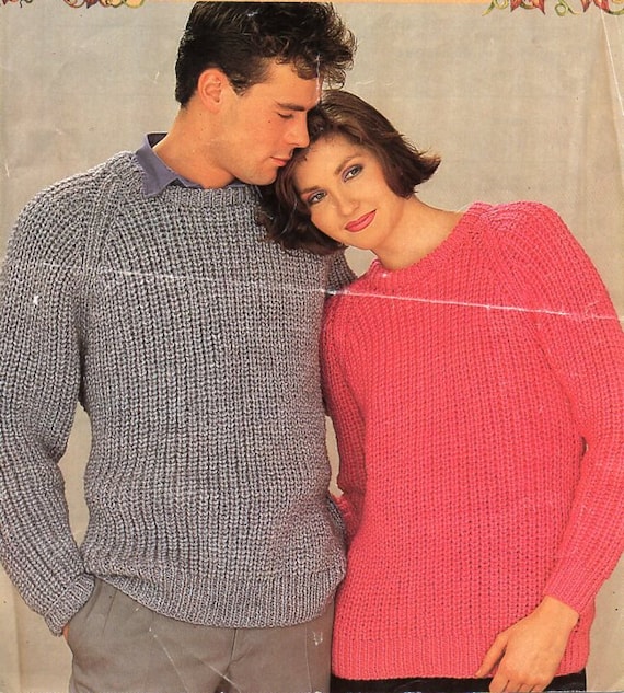 Womens mens fishermans rib sweater knitting pattern pdf ladies - Etsy Polska
