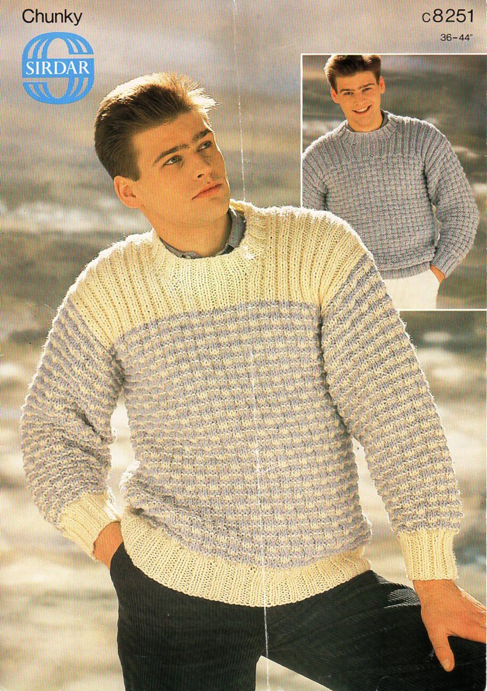 Mens Sweater Knitting Pattern PDF Mens Chunky Sweater Crew Neck Jumper ...