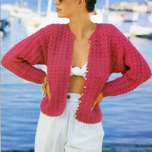 womens crochet jacket pattern CROCHET PATTERN pdf ladies crochet cardigan pattern 32-42&quot; DK light worsted 8ply pdf instant download