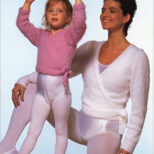 ladies cross over ballet top knitting pattern pdf download womens / girls wraparound ballet cardigan 24-40" DK light worsted 8 ply