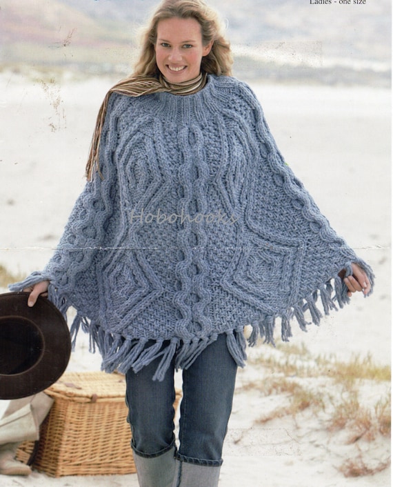 Super bulky online yarn poncho pattern