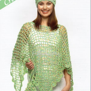 CROCHET womens poncho hat bag crochet pattern pdf download small, medium and large - DK - Crochet pattern - pdf instant download