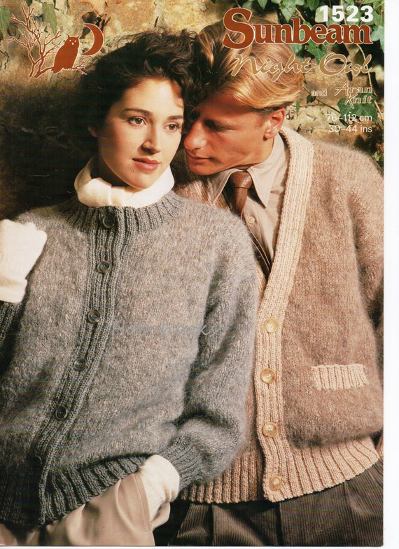 Womens Mens Mohair Cardigan Knitting Pattern Pdf Ladies Mohair