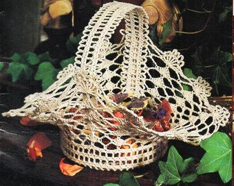 CROCHET basket pattern crochet pattern pdf flower girl basket thread crochet cotton starched basket 4.5x1.5 inch pdf instant download