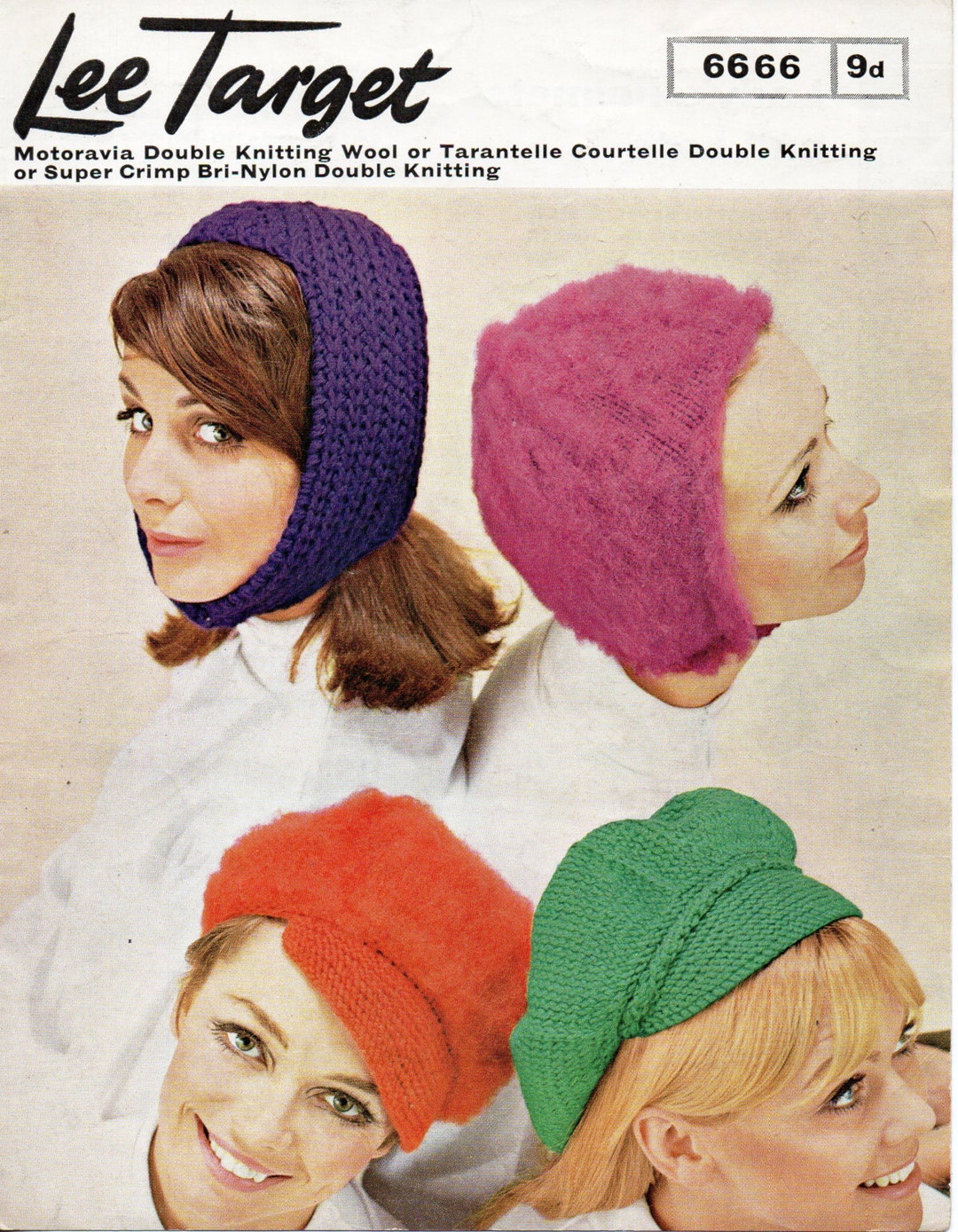 Vintage Womens Hat Knitting Pattern Pdf Helmet Newsboy Hat Peaked Hat ...