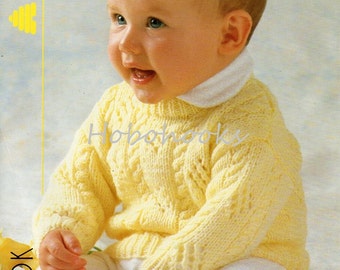 Baby Knitting Pattern , baby jumper pattern, baby sweater pattern - 16 to 22 inch chest - DK - baby knitting patterns - PDF instant download