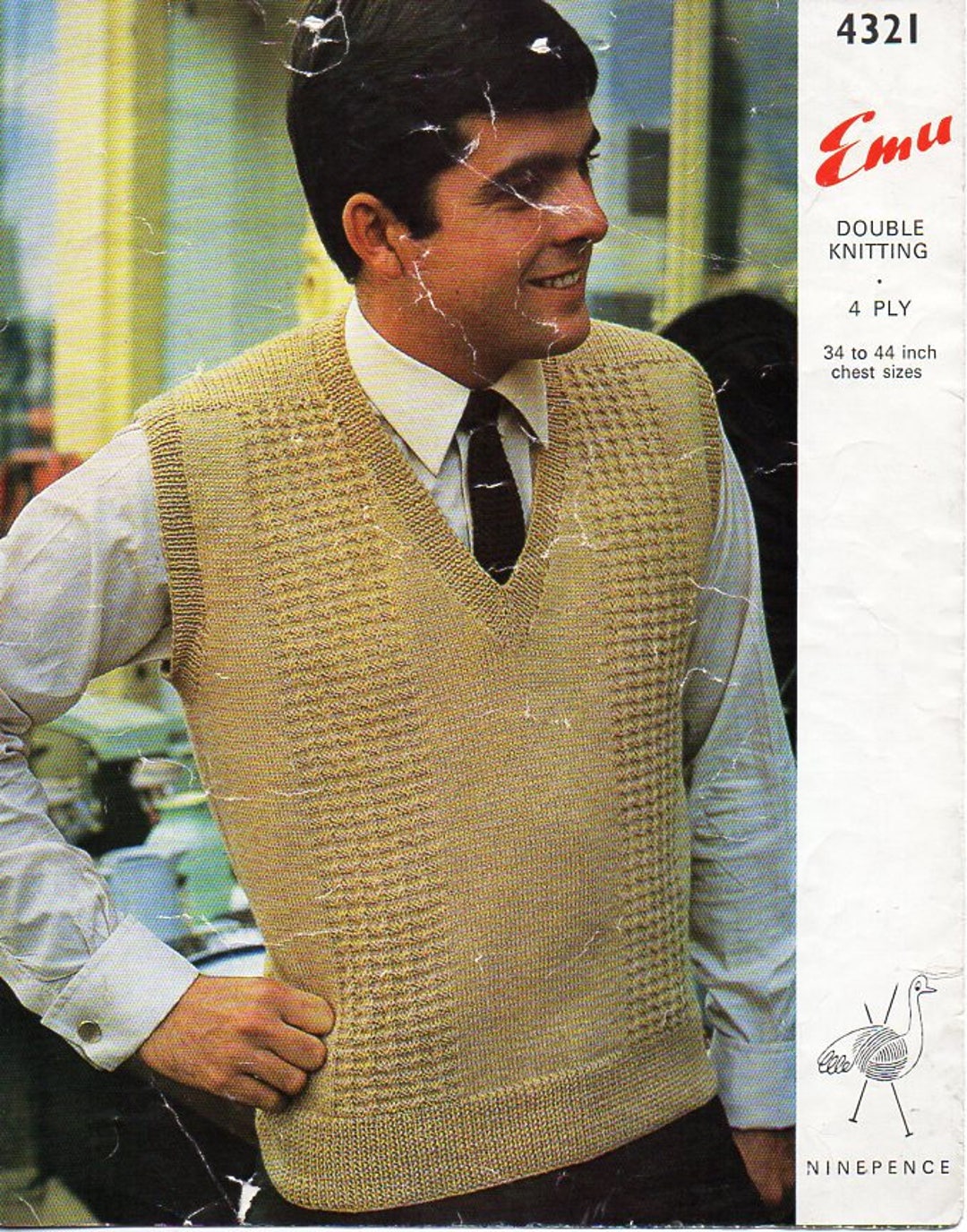 Mens Slipover Knitting Pattern Pdf 4ply DK Mens Sleeveless - Etsy UK