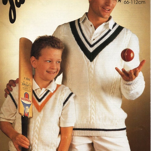 Mens Cricket Sweater Slipover Knitting Pattern Pdf Mens Cable Etsy