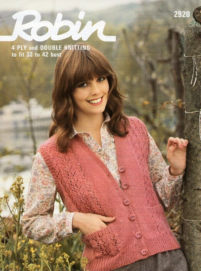 free knitting pattern ladies vest 8 ply