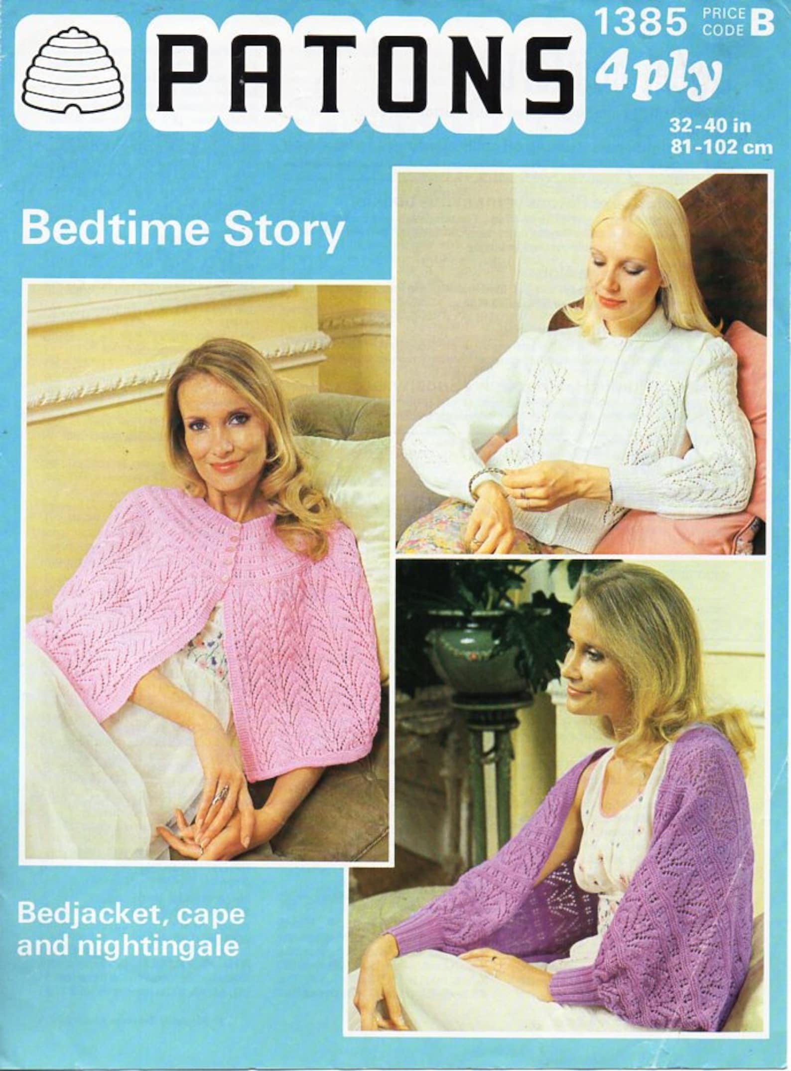 Ladies Bedjacket Bed Cape Knitting Pattern Pdf 4ply Womens Bed Etsy UK