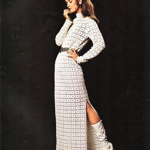 Vintage Granny Square Crochet Dress Pattern PDF (86-91cm)