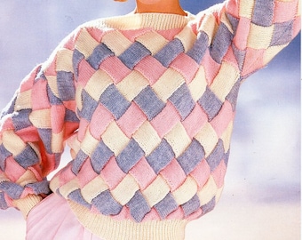 Entrelac Sweater - Etsy