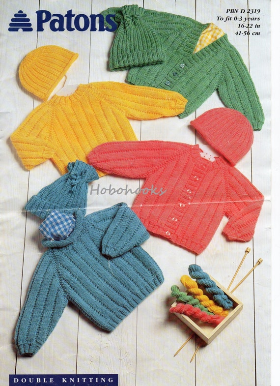 Baby Ribbed Cardigan Sweater Hat Knitting Pattern Pdf Roll Neck