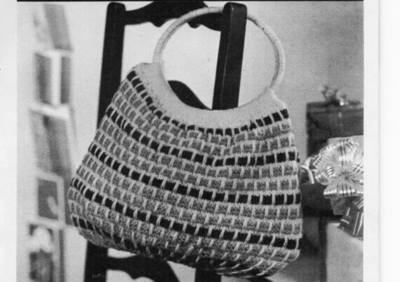 Vintage Knitting Bag Pattern PDF, Womens Handbag (Digital Download)