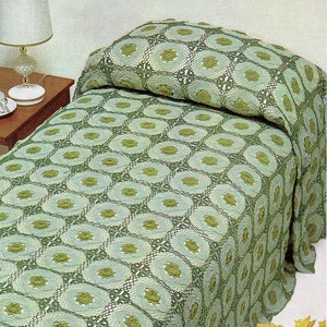 vintage crochet bedspread crochet pattern pdf crochet flower bedspread granny squares throw blanket thread crochet cotton Instant Download