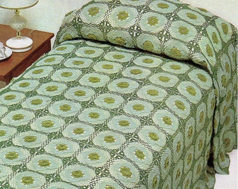 Vintage Crochet Flower Bedspread Pattern, Granny Square Blanket (PDF Download)