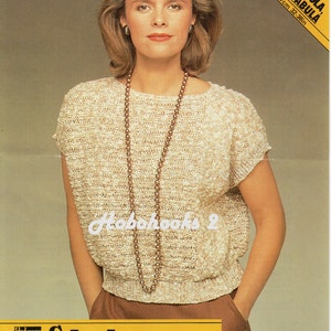 Womens Knitting Pattern Ladies Short Sleeve Cotton Sweater Womens Top 32-38 inch DK Cotton Yarn Ladies Knitting Pattern PDF instant download
