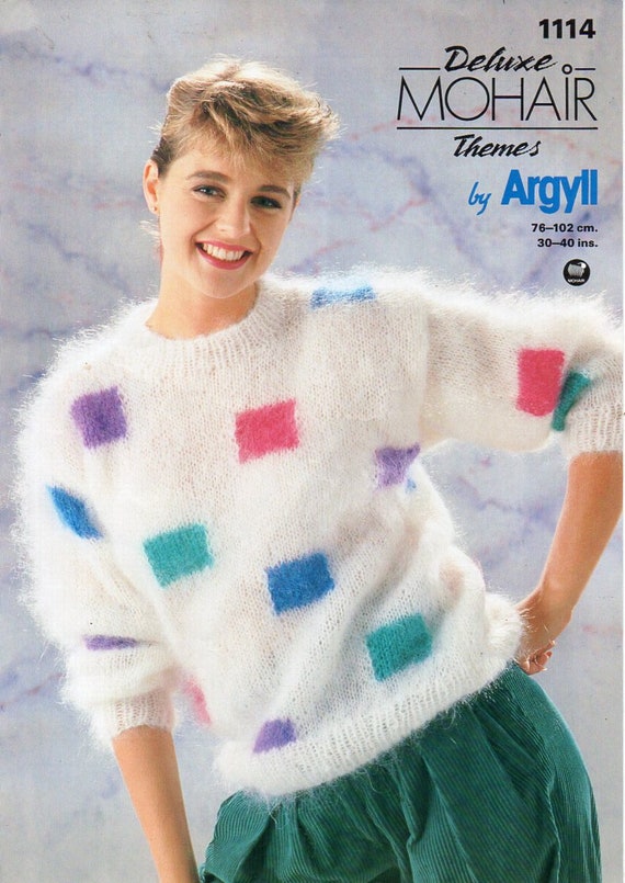 Womens Mohair Sweater Knitting Pattern Pdf Ladies Square Motif