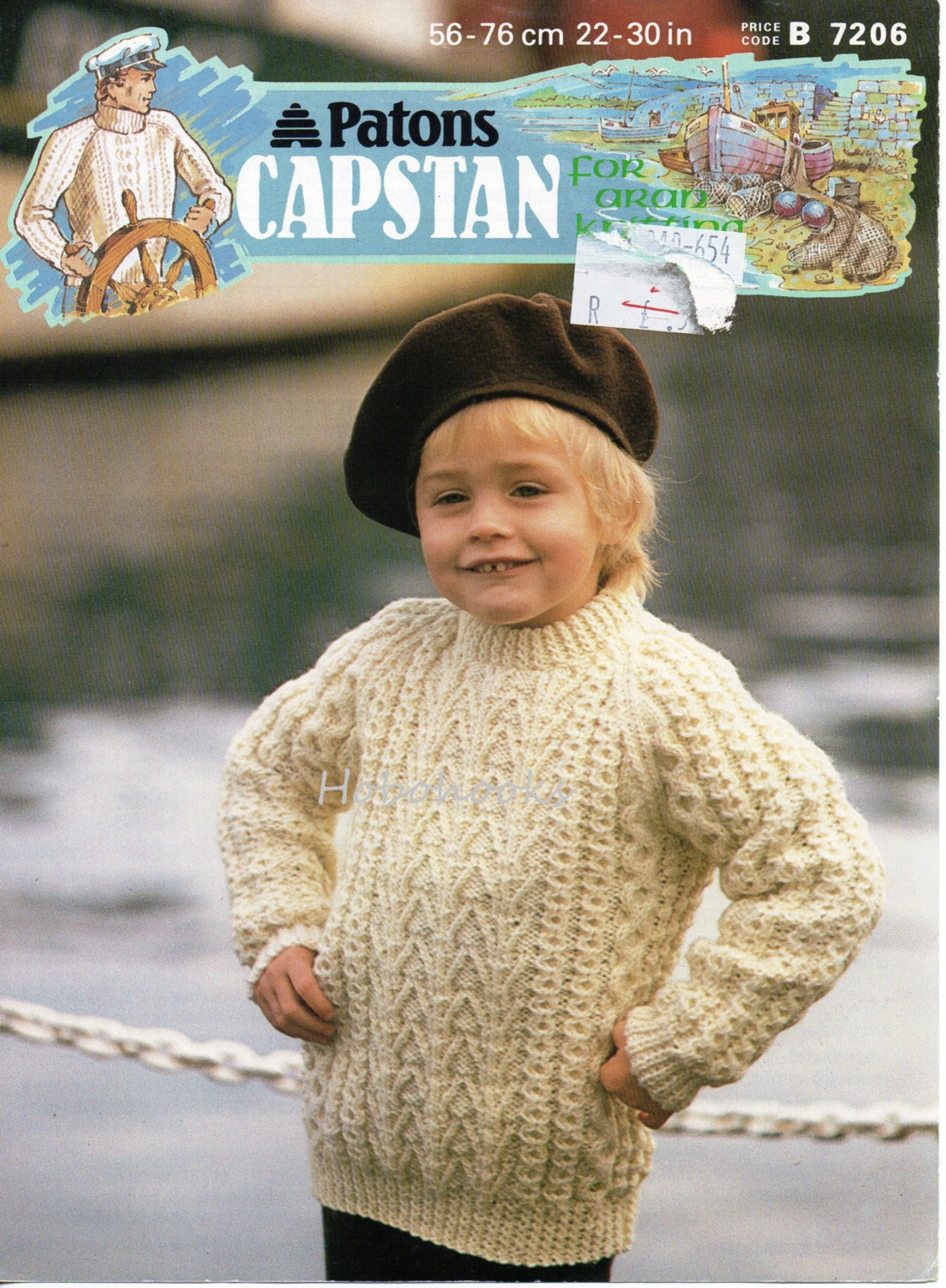 Childrens Aran Sweater Knitting Pattern Pdf Round Neck Cable Etsy