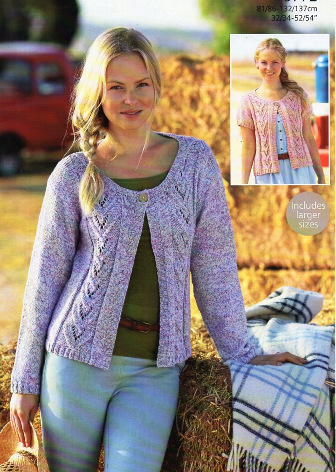 Womens Cardigan Knitting Pattern Pdf Ladies Jacket Larger Sizes Short ...