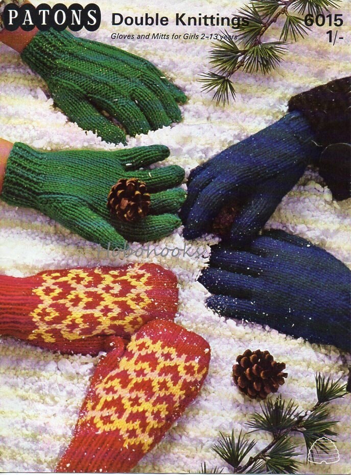 Vintage Fair Isle Mittens Knitting Pattern, Children's Gloves (PDF