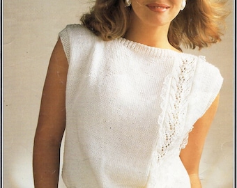 Womens Sleeveless Knit Top Pattern, Summer Sweater (PDF Download)