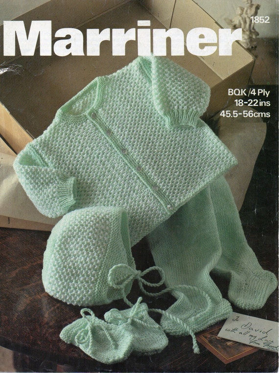 BABY PRAM SET KNITTING PATTERN 4 PLY 16-22/"