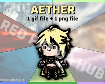 Chibidi - Genshin Impact - Aether / Traveler (one gif and one png)