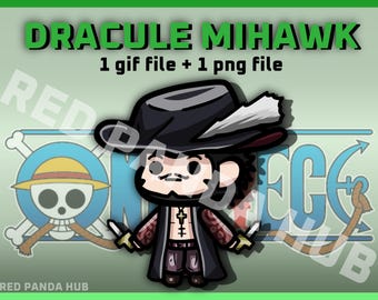 Chibidi - One Piece - Dracule Mihawk (1 gif and 1 png)