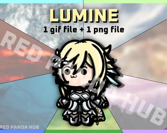 Chibidi - Genshin Impact - Lumine / Traveler (one gif and one png)