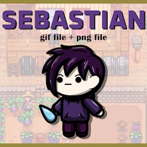 Chibi Animation - Stardew Valley - Sebastian UPDATED (gif and png)