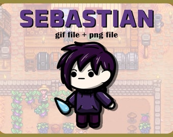 Chibi Animation - Stardew Valley - Sebastian UPDATED (gif and png)