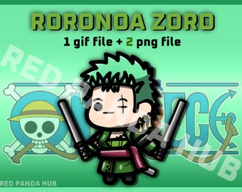 Chibidi - One Piece - Roronoa Zoro (1 gif and 2 png)