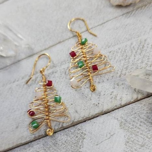 Pendientes de árbol navideño