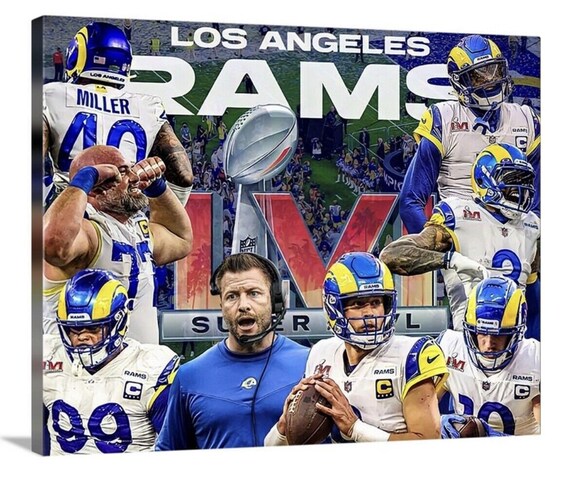 Las Angeles Rams Canvas 16x20 NFL Super Bowl Cham… - image 1