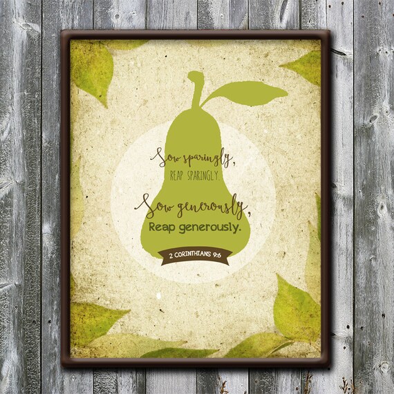 2 Corinthians 9 6 Sow Generously Reap Generously Etsy