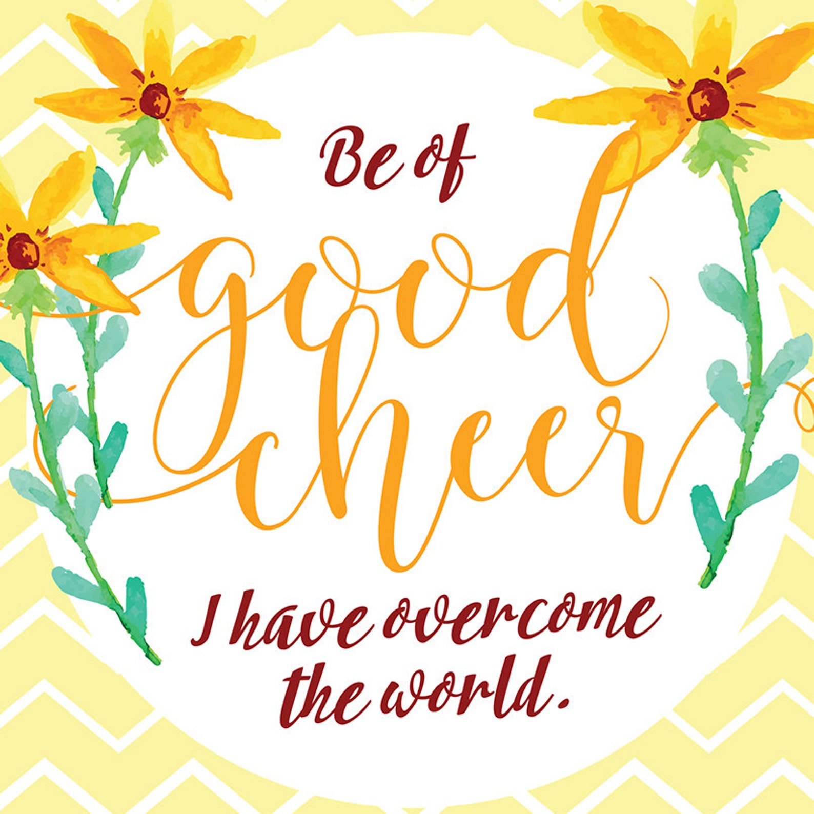 John 16:33 Be of Good Cheer Overcome Black Eyed Susan - Etsy