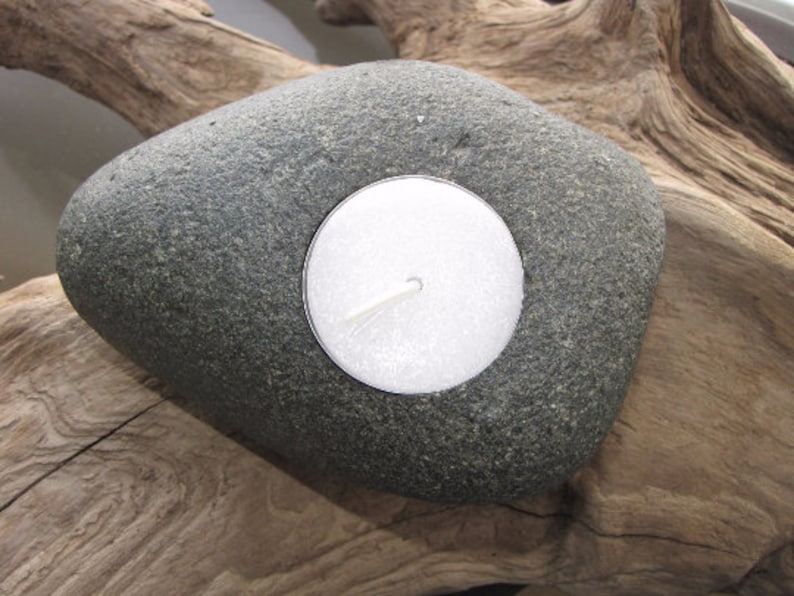 Rock Candle Tea Light Stone Candle Available as Sets or Etsy