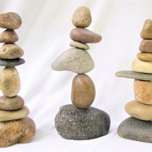 Stacked Stone Garden Cairn, Garden Art, Indoor or Outdoor, Counter top, Mantle, or Garden
