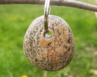 Stone Keychain, Key Chain made of Stone, Natural, Prayer Rock
