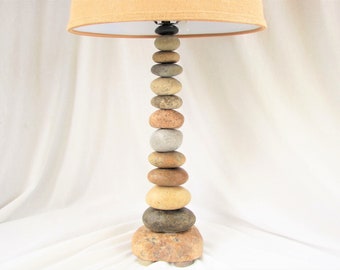 Rock Lamp (28" Tall - Extra Large), Stacked Stone Cairn Lamp