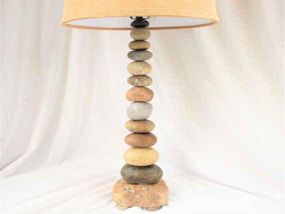 Rock Lamp 28 Tall Extra Large Stacked Stone Cairn Lamp Etsy UK