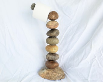 Toilet Paper Holder Rock Stack